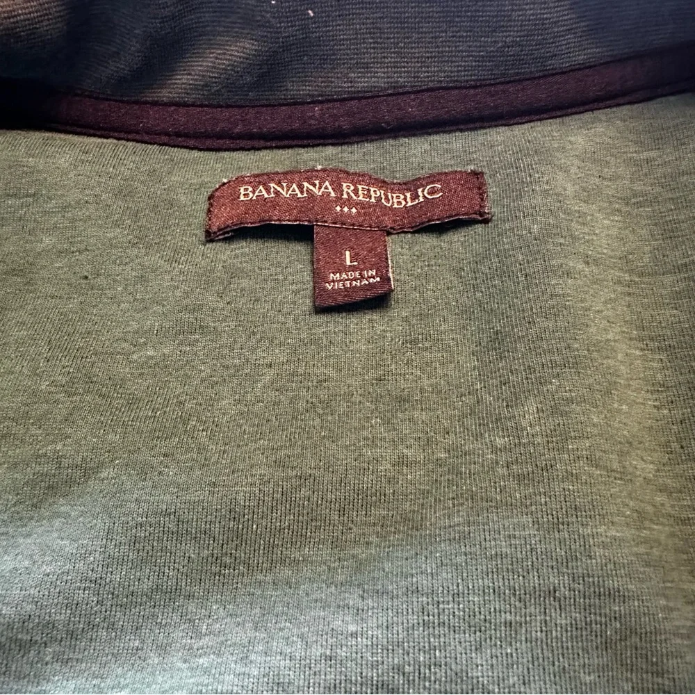 Banana Republic Large Green Sweater 1/4 Quarter Zip Collared Sweater